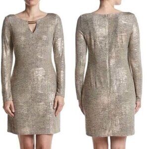 Vince Camuto Metallic Gold Cocktail Dress